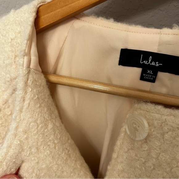 Lulu’s Unreal Coziness Ivory Shearling Jacket Women's Size XL - Picture 8 of 11